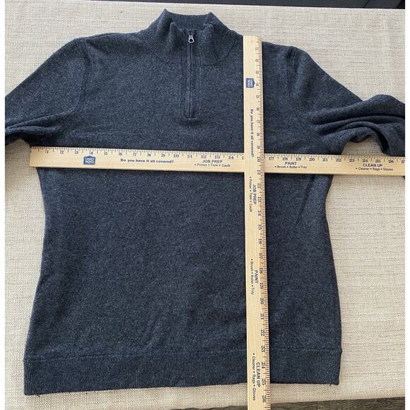 RAG & BONE 100% Wool Trim: Lamb Leather Men's Quarter Zip Sweater M - Picture 3 of 9